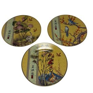 Punch Studio Tea Garden Asian Luncheon Decorative Plates Set of 3